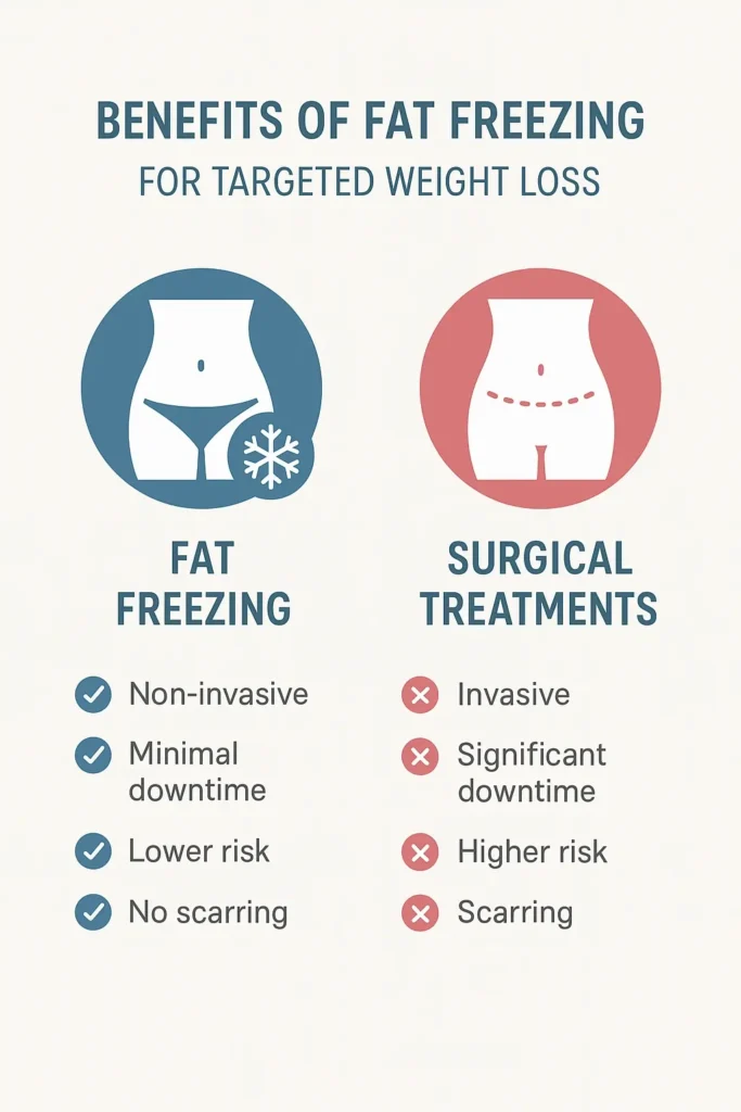 graphic showing the benefits of fat freezing Greater London (Harrow)