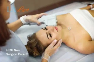 Woman having Hi-Fu to reduce wrinkles Greater London (Harrow).