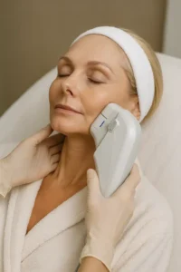 Woman receiving HIFU non surgical facelift treatment Greater London (Harrow)
