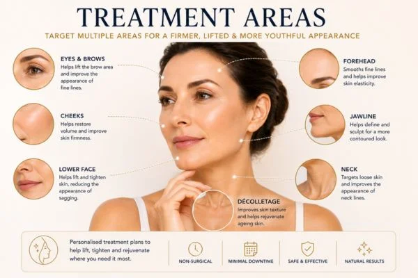 Areas of treatment for the ultimate lift tighten treatment Greater London (Harrow)